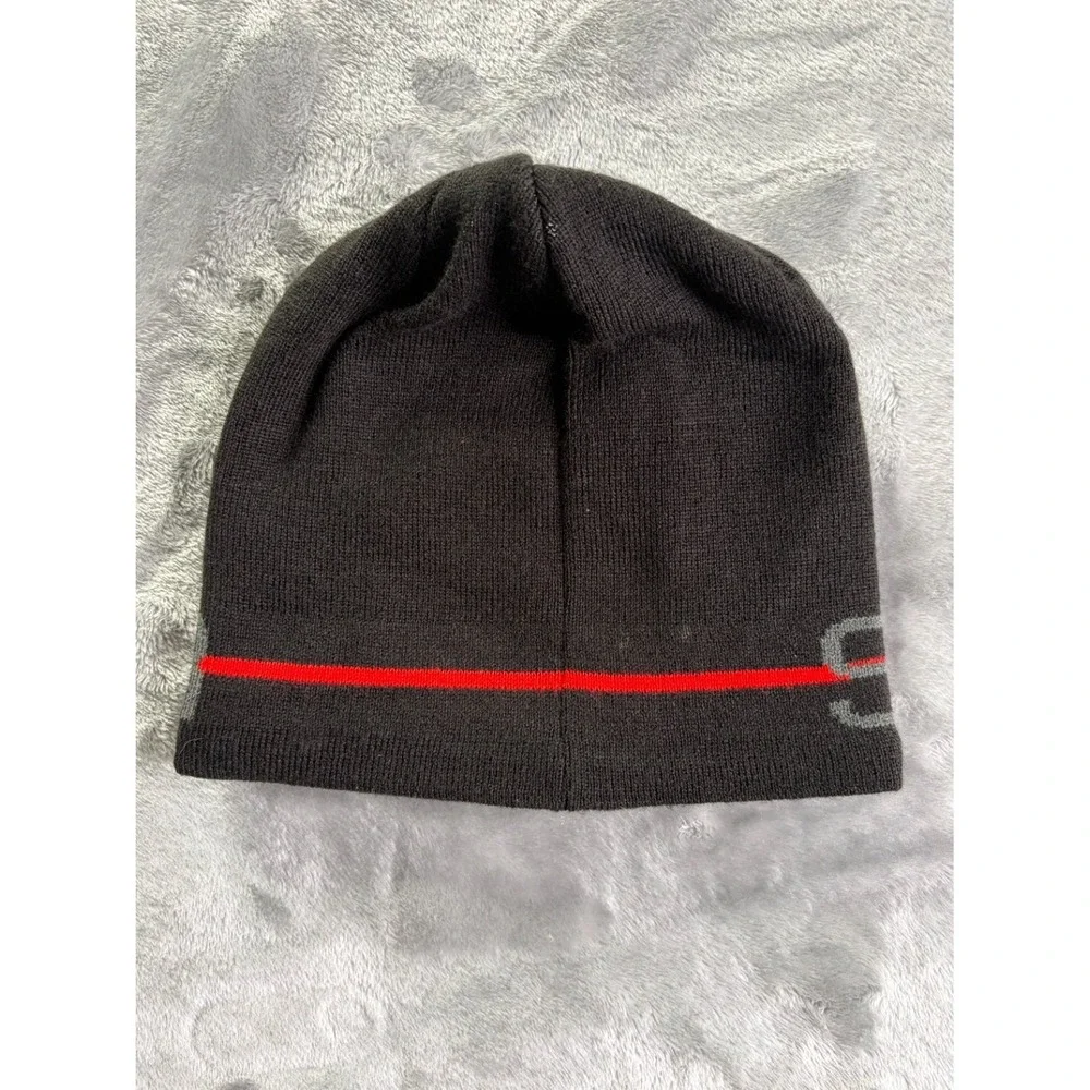 Spyder Boulder CO Logo Beanie Men's One Size Black Hat Winter Red